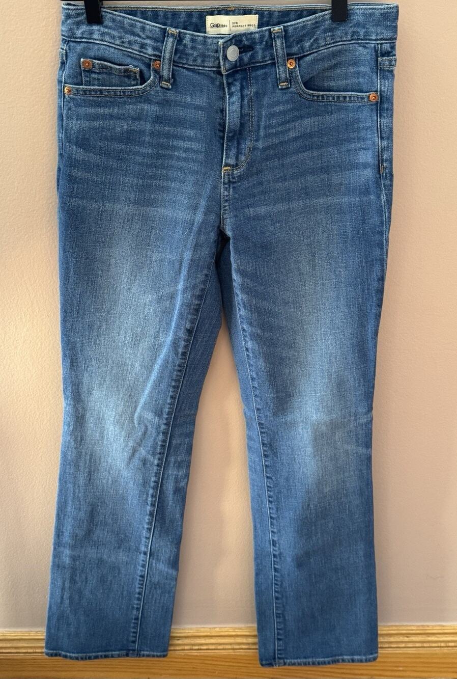 GAP Denim Women's Perfect Boot Jeans Size 27R Medium Wash